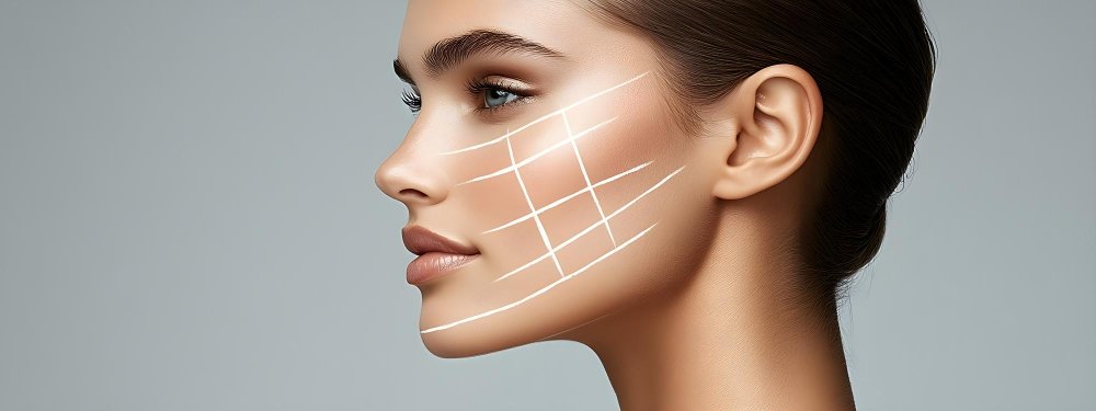 Profil einer Frau mit Haaren