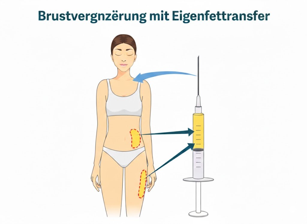 Brustvergrößerung mit Eigenfetttransfer in der turkei